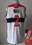 Revolution 30 Autographed Washington Wizards -2 John Wall White Stitched NBA Jersey