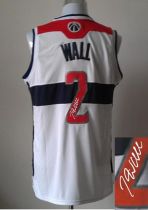 Revolution 30 Autographed Washington Wizards -2 John Wall White Stitched NBA Jersey