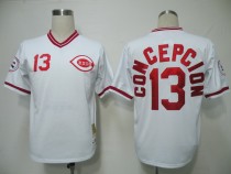 Mitchell and Ness Cincinnati Reds -13 Dave Concepcion White Throwback Stitched MLB Jersey Mitchell and Ness Cincinnati Reds -13 Dave Concepcion White Throwback Stitched MLB Jersey