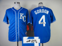Autographed MLB Kansas City Royals -4 Alex Gordon Blue Cool Base Stitched Jersey Autographed MLB Kansas City Royals -4 Alex Gordon Blue Cool Base Stitched Jersey