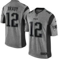 Nike New England Patriots -12 Tom Brady Gray Stitched NFL Limited Gridiron Gray Jersey
