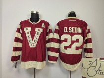 Autographed Vancouver Canucks -22 Daniel Sedin Red Stitched NHL Jersey
