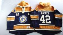 St Louis Blues -42 David Backes Navy Blue Gold Sawyer Hooded Sweatshirt Stitched NHL Jersey St Louis Blues -42 David Backes Navy Blue Gold Sawyer Hooded Sweatshirt Stitched NHL Jersey