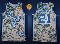 San Antonio Spurs -21 Tim Duncan Camo Finals Patch Stitched NBA Jersey