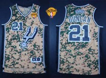 San Antonio Spurs -21 Tim Duncan Camo Finals Patch Stitched NBA Jersey