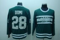 Toronto Maple Leafs -28 Tie Domi Stitched Greem CCM Throwback NHL Jersey