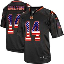 Nike Bengals -14 Andy Dalton Black Men's Stitched NFL Elite USA Flag Fashion Jersey Nike Bengals -14 Andy Dalton Black Men's Stitched NFL Elite USA Flag Fashion Jersey