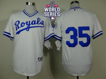 Kansas City Royals -35 Eric Hosmer White 1974 Turn Back The Clock W 2015 World Series Patch Stitched Kansas City Royals -35 Eric Hosmer White 1974 Turn Back The Clock W 2015 World Series Patch Stitched