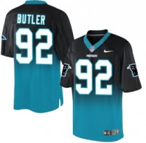 Nike Panthers -92 Vernon Butler Black Blue Stitched NFL Elite Fadeaway Fashion Jersey Nike Panthers -92 Vernon Butler Black Blue Stitched NFL Elite Fadeaway Fashion Jersey