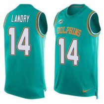 Nike Miami Dolphins -14 Jarvis Landry Aqua Green Team Color Stitched NFL Limited Tank Top Jersey Nike Miami Dolphins -14 Jarvis Landry Aqua Green Team Color Stitched NFL Limited Tank Top Jersey