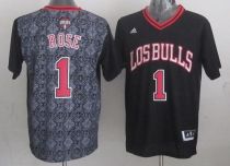 Chicago Bulls -1 Derrick Rose Black New Latin Nights Stitched NBA Jersey Chicago Bulls -1 Derrick Rose Black New Latin Nights Stitched NBA Jersey