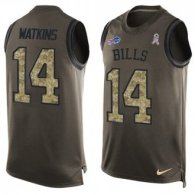 Nike Bills -14 Sammy Watkins Green Stitched NFL Limited Salute To Service Tank Top Jersey