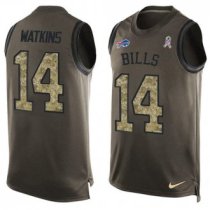 Nike Bills -14 Sammy Watkins Green Stitched NFL Limited Salute To Service Tank Top Jersey