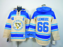 Autographed Pittsburgh Penguins -66 Mario Lemieux Cream Sawyer Hooded Sweatshirt Stitched NHL Jersey Autographed Pittsburgh Penguins -66 Mario Lemieux Cream Sawyer Hooded Sweatshirt Stitched NHL Jersey