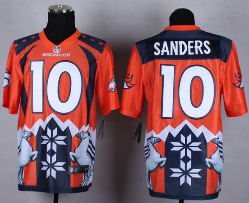 Nike Denver Broncos #10 Emmanuel Sanders Orange Men's Stitched NFL Elite Noble Fashion Jersey