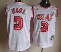 Miami Heat -3 Dwyane Wade White Swingman Throwback Stitched NBA Jersey Miami Heat -3 Dwyane Wade White Swingman Throwback Stitched NBA Jersey
