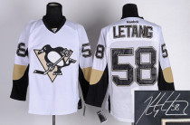 Autographed Pittsburgh Penguins -58 Kris Letang White Stitched NHL Jersey Autographed Pittsburgh Penguins -58 Kris Letang White Stitched NHL Jersey