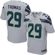 Seattle Seahawks Super Bowl XLVIII #29 Men‘s Earl Thomas Elite Alternate Grey Jersey