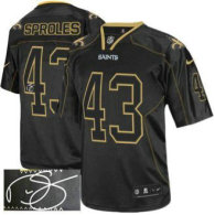 NEW New Orleans Saints -43 Darren Sproles Lights Out Black Jerseys(Signed Elite)