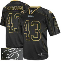 NEW New Orleans Saints -43 Darren Sproles Lights Out Black Jerseys(Signed Elite)