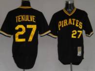 Mitchell and Ness Pittsburgh Pirates #27 Kent Tekulve Stitched Black Throwback MLB Jersey