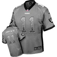 Nike Oakland Raiders #11 Sebastian Janikowski Grey Men's Stitched NFL Elite Drift Fashion Jersey