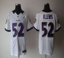 Nike Ravens -52 Ray Lewis White With Hall of Fame 50th Patch Stitched NFL Elite Jersey Nike Ravens -52 Ray Lewis White With Hall of Fame 50th Patch Stitched NFL Elite Jersey