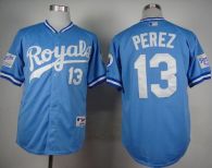 Kansas City Royals -13 Salvador Perez Light Blue 1985 Turn Back The Clock Stitched MLB Jersey