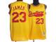 Mitchell and Ness Cleveland Cavaliers -23 LeBron James Yellow Throwback Stitched NBA Jersey