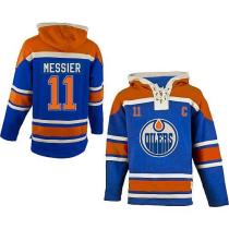 Edmonton Oilers -11 Mark Messier Light Blue Sawyer Hooded Sweatshirt Stitched NHL Jersey Edmonton Oilers -11 Mark Messier Light Blue Sawyer Hooded Sweatshirt Stitched NHL Jersey