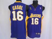 Los Angeles Lakers -16 Pau Gasol Stitched Purple Champion Patch NBA Jersey Los Angeles Lakers -16 Pau Gasol Stitched Purple Champion Patch NBA Jersey