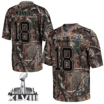 Nike Denver Broncos #18 Peyton Manning Camo With Hall of Fame 50th Patch Super Bowl XLVIII Men's Sti
