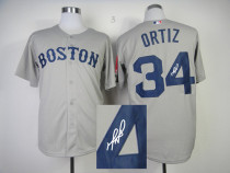 Autographed MLB Boston Red Sox #34 David Ortiz Grey Stitched Jersey Autographed MLB Boston Red Sox #34 David Ortiz Grey Stitched Jersey