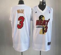 Miami Heat -3 Dwyane Wade White 2012 NBA Champions Stitched NBA Jersey Miami Heat -3 Dwyane Wade White 2012 NBA Champions Stitched NBA Jersey