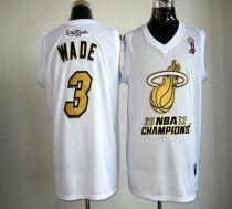 Miami Heat -3 Dwyane Wade White Majestic 2012 NBA Champions Stitched NBA Jersey Miami Heat -3 Dwyane Wade White Majestic 2012 NBA Champions Stitched NBA Jersey