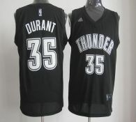 Oklahoma City Thunder -35 Kevin Durant Black White Stitched NBA Jersey