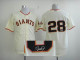 MLB San Francisco Giants #28 Buster Posey Stitched Cream Autographed Jersey