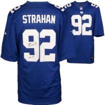 Nike NFL New York Giants #92 Michael Strahan Blue Men's Stitched Elite Autographed Jersey Nike NFL New York Giants #92 Michael Strahan Blue Men's Stitched Elite Autographed Jersey