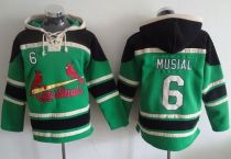 St Louis Cardinals #6 Stan Musial Green Sawyer Hooded Sweatshirt MLB Hoodie