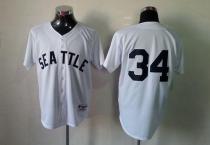 Seattle Mariners #34 Felix Hernandez White 1909 Turn Back The Clock Stitched MLB Jersey