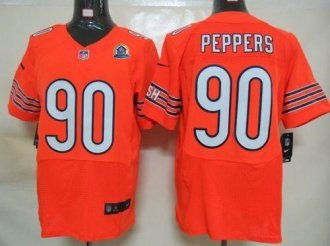 Nike Bears -90 Julius Peppers Orange Alternate With Hall of Fame 50th Patch Stitched NFL Elite Jerse