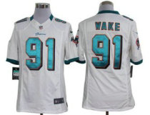 Nike Dolphins -91 Cameron Wake White Stitched NFL Limited Jersey Nike Dolphins -91 Cameron Wake White Stitched NFL Limited Jersey