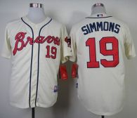 Atlanta Braves #19 Andrelton Simmons Cream Alternate Cool Base Stitched MLB Jersey