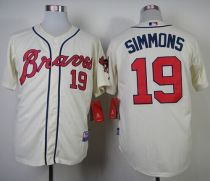 Atlanta Braves #19 Andrelton Simmons Cream Alternate Cool Base Stitched MLB Jersey Atlanta Braves #19 Andrelton Simmons Cream Alternate Cool Base Stitched MLB Jersey