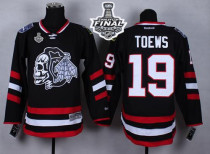Chicago Blackhawks -19 Jonathan Toews Black White Skull 2014 Stadium Series 2015 Stanley Cup Stitche