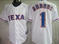 Texas Rangers #1 Elvis Andrus White Stitched MLB Jersey