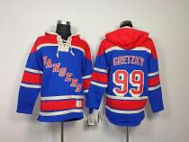 New York Rangers -99 Wayne Gretzky Blue Sawyer Hooded Sweatshirt Stitched NHL Jersey New York Rangers -99 Wayne Gretzky Blue Sawyer Hooded Sweatshirt Stitched NHL Jersey