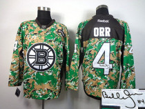 Autographed Boston Bruins -4 Bobby Orr Camo Veterans Day Practice NHL Jersey Autographed Boston Bruins -4 Bobby Orr Camo Veterans Day Practice NHL Jersey