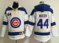 Chicago Cubs -44 Anthony Rizzo White Sawyer Hooded Sweatshirt MLB Hoodie