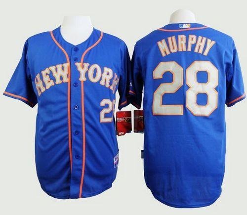 New York Mets -28 Daniel Murphy Blue Grey NO Alternate Road Cool Base Stitched MLB Jersey